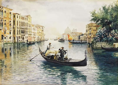 Jeno Koszkol : Venice, Canale Grande