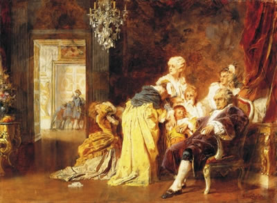 Gyula Benczur : Louis the XVIth and his family at the siege of Versailles