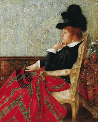 Bertalan Karlovszky : Woman Sitting in an Armchair, 1889