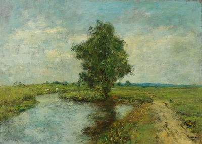 Rudolf Hockner : Flusslandschaft bei Wedel