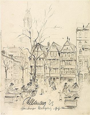 Kurt Pallmann : Ansicht vom Großneumarkt in Hamburg. 1923