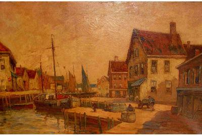 Dennis Ainsley : Early Morning on the Wharf