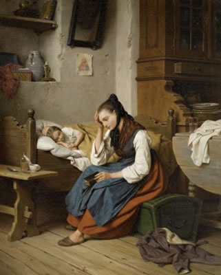 Friedrich Edouard Meyerheim : Maternal care