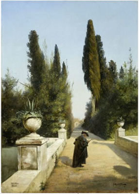 Vassily Pawlowitsch Schreiber : Villa d'Este at Tivoli. 1887.