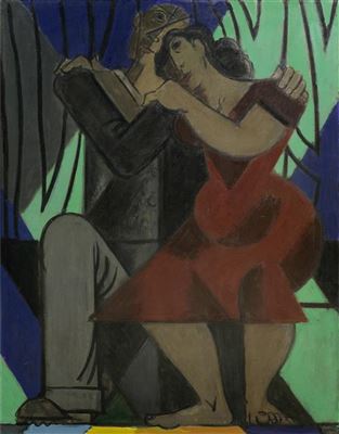 Georges Dessoulavy : Le couple. 1952