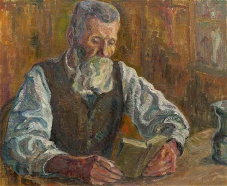 Valentine Metein-Gilliard : Valais peasant reading