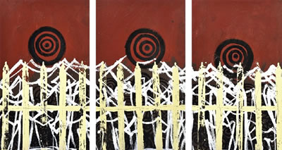 Clinton Nain : Colonial Cream 2005 acrylic on canvas (triptych)