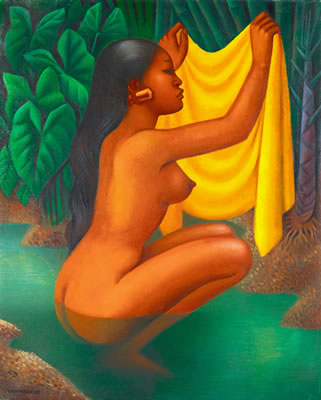 Miguel Covarrubias : Bather Holding Up Her Kemban