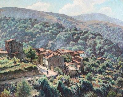 Marcel Dominique Poggioli : Village sur la colline