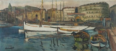 Jean Guindon : Le Vieux Port de Marseille.