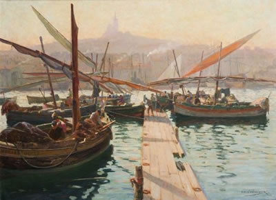 Edouard Cremieux : Ponton sur le port de Marseille.