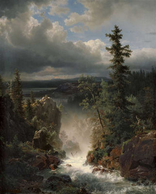 Andreas Achenbach : LANDSCHAFT MIT WILDBACH