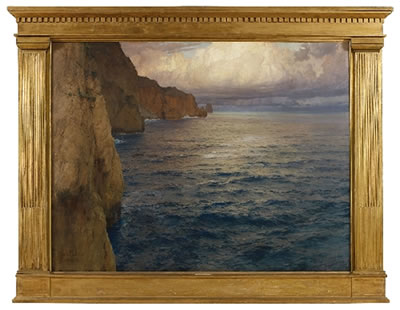 Karl Theodor Boehme : BLICK VON DER VILLA KRUPP AUF DIE STEILFELSEN VON CAPRI (ISOLA DI CAPRI)