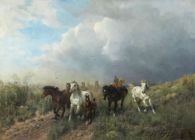 Ludwig Benno Fay : MEADOW WITH HORSES