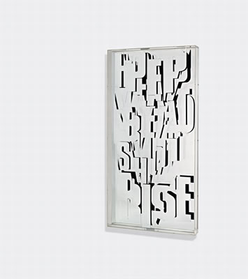 Ferdinand Kriwet : UNTITLED (ALUMINIUM-TEXT) C.1975