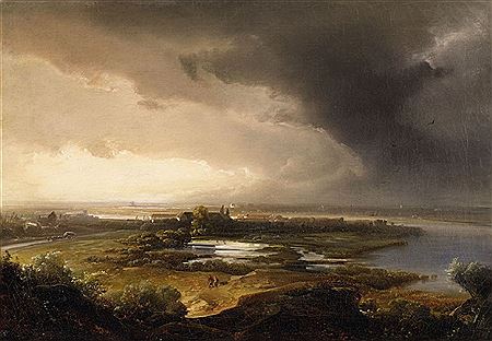 Caspar Johann Nepomuk Scheuren : VIEW OF THE LOWER RHINE 1845