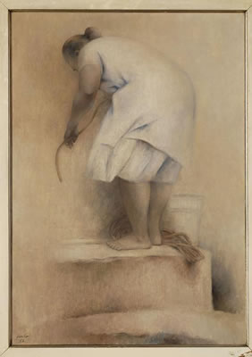 Fernando Castro Pacheco : Mujer sacando agua