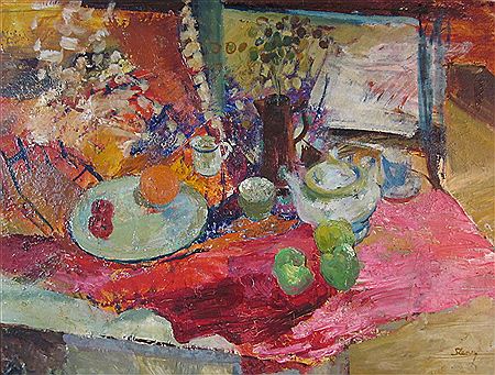 Marjory Noel Slaney : STILL LIFE, RED AND ORANGE