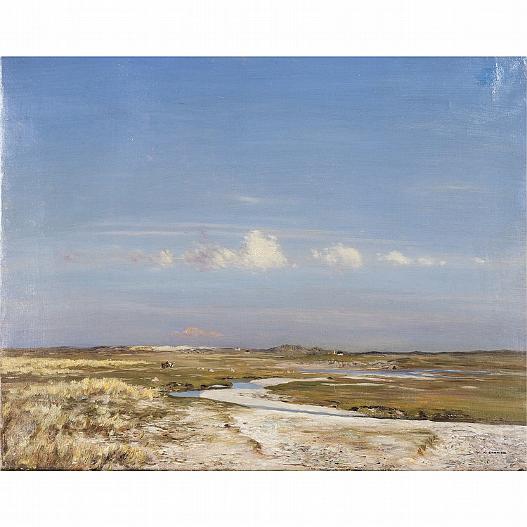 William Arthur Laurie Carrick : LANDSCAPE WITH LOW HORIZON AND CLOUDS