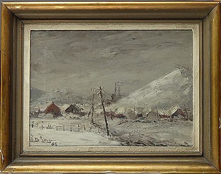 Leopold Henri De Leeuw : Pays noir sous la neige