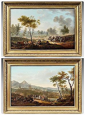 Jacques François Joseph Swebach-Desfontaines : La bataille de Marengo La bataille de Zurich (pair)