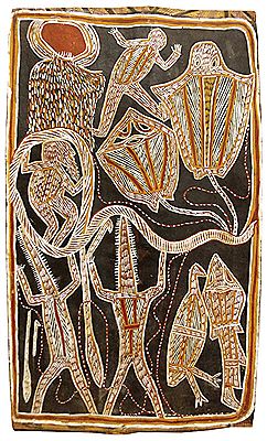 Nandabitta : Figures, rays and mythical spirits, circa 1960