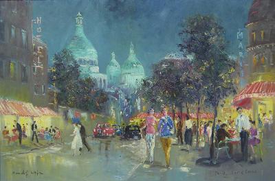 Randolf Wehn : 'Paris, Sacre Coeur', nocturne