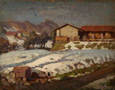 Roberto Leone : Campagna sotto la neve, 1957