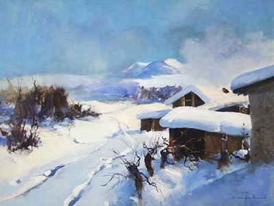 Edmondo Maneglia : Neve in Val D'Aosta, 1975