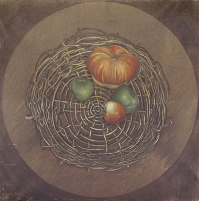 Gioxe Micheli : La zucca e le mele, 1982