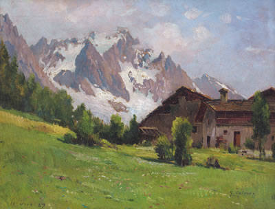 Giovanni Colmo : Paesaggio con baite