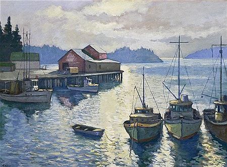 Ross Gill : 'Harbor at Sunset'