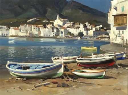 Ezequiel Torroella : Harbour scene