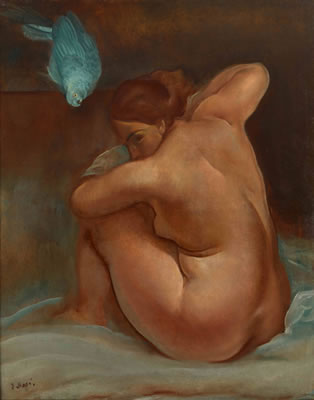 Sergej Alexandrovic Mako : Nude with a Parrot