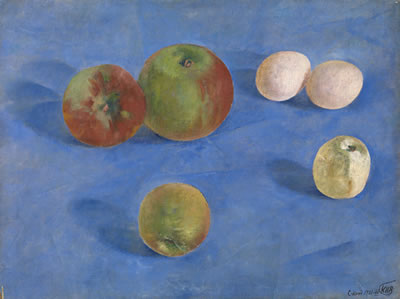 Kuzma Sergeyevich Petrov-Vodkin : Still Life. Apples and Eggs