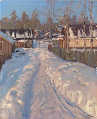 Vasili Filippovich Levi : Russian Village in Winter