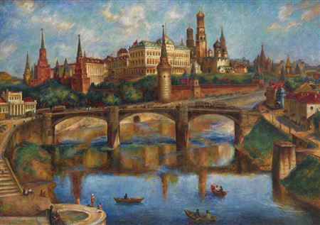 Pavel Petrovich Sokolov-Skalja : View of the Moscow Kremlin