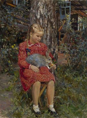 Dmitri Arkadievich Nalbandyan : Girl with a Rabbit