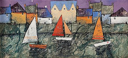 Richard Pargeter : SAILING BOATS IN HARBOUR