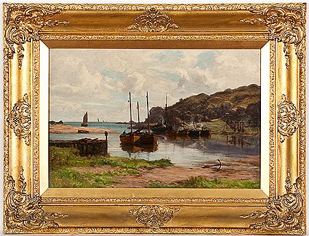 William Dalglish : BOATS IN A FISHING BAY