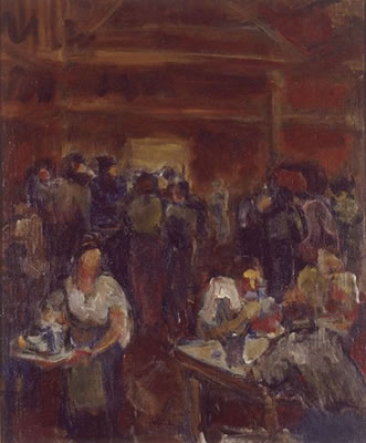 Aharon Giladi : Dining Room in the Kibbu