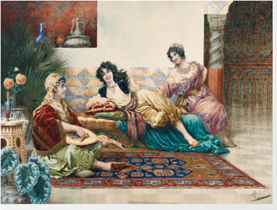 Giuseppe Aureli : Conversation au harem