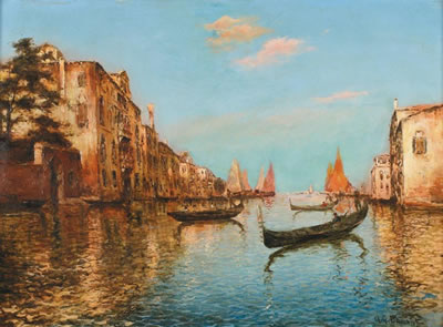 Albert Ferdinand Duprat : Le Grand canal à Venise