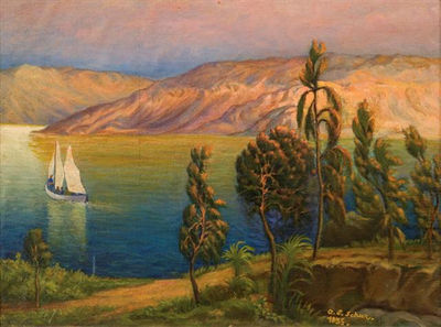 Aharon Schaul Schur : Sea of Galilee at Dusk