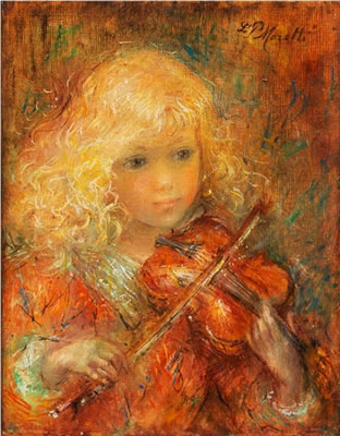 Lucien Philippe Moretti : Jeune fille au violin