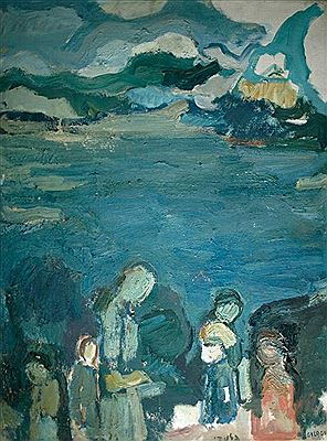 Aharon Giladi : Figures by a lake