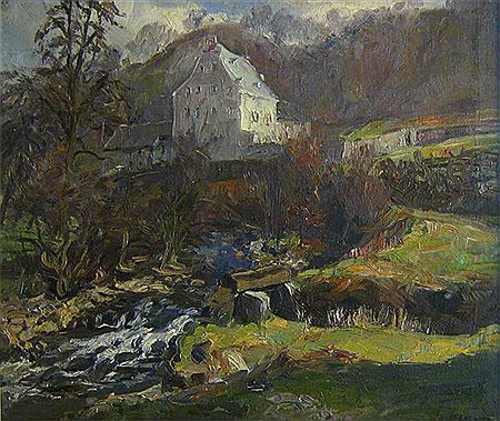 Joseph Lagasse : Paysage avec rivière.