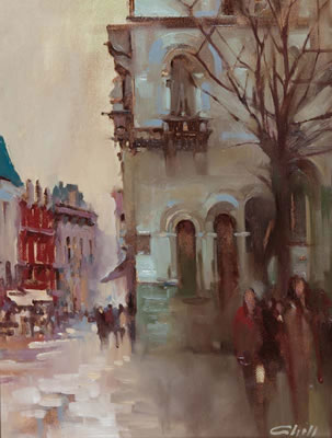 Patrick Cahill : Dame Street, Dublin Rain