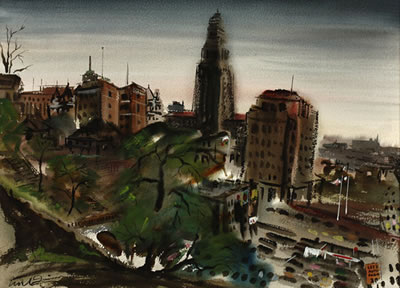 Noel Joseph Quinn : View of City Hall, downtown Los Angeles