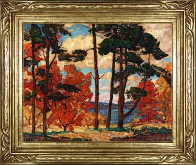 Bruce Nelson : Lake in autumn landscape